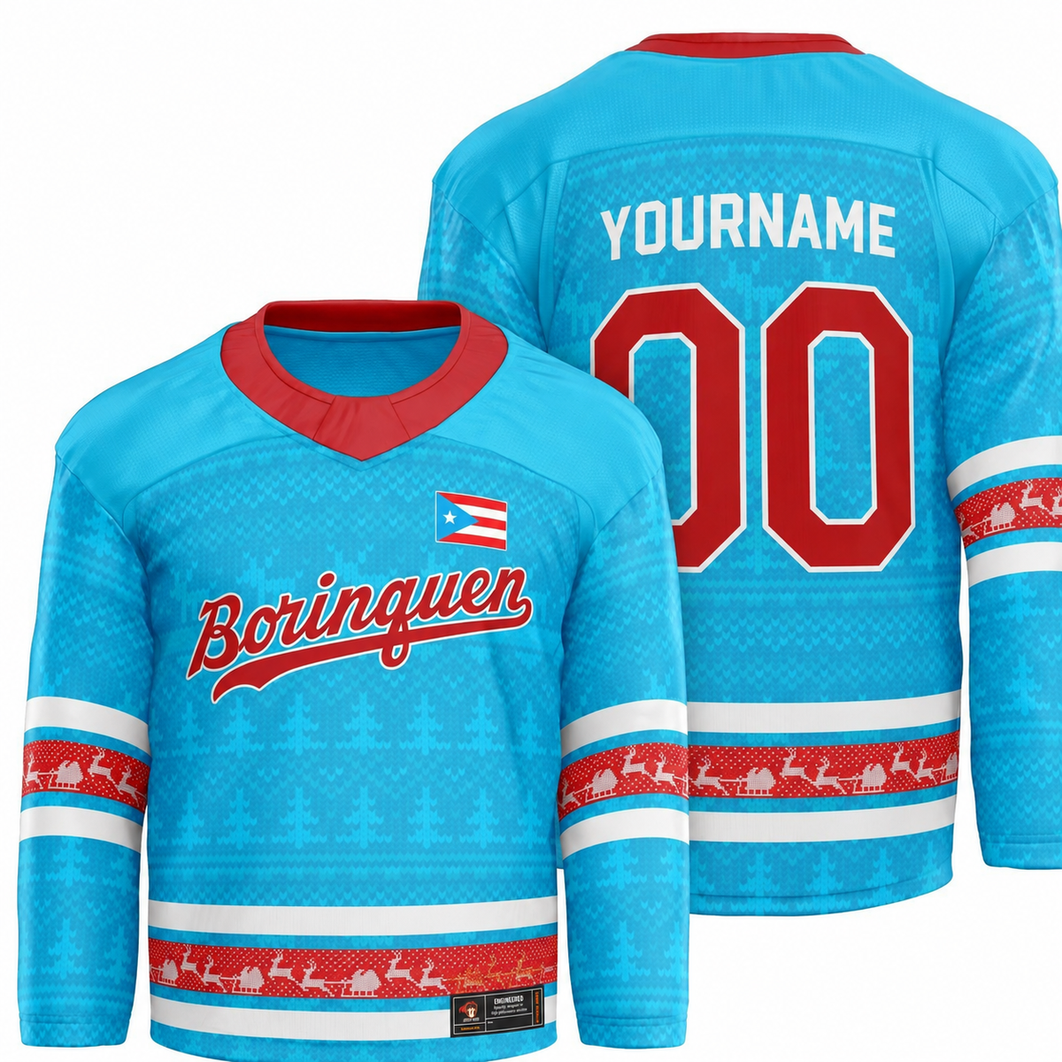 Puerto Rico Christmas Jersey - Custom Hockey Jersey for Festive Cheer