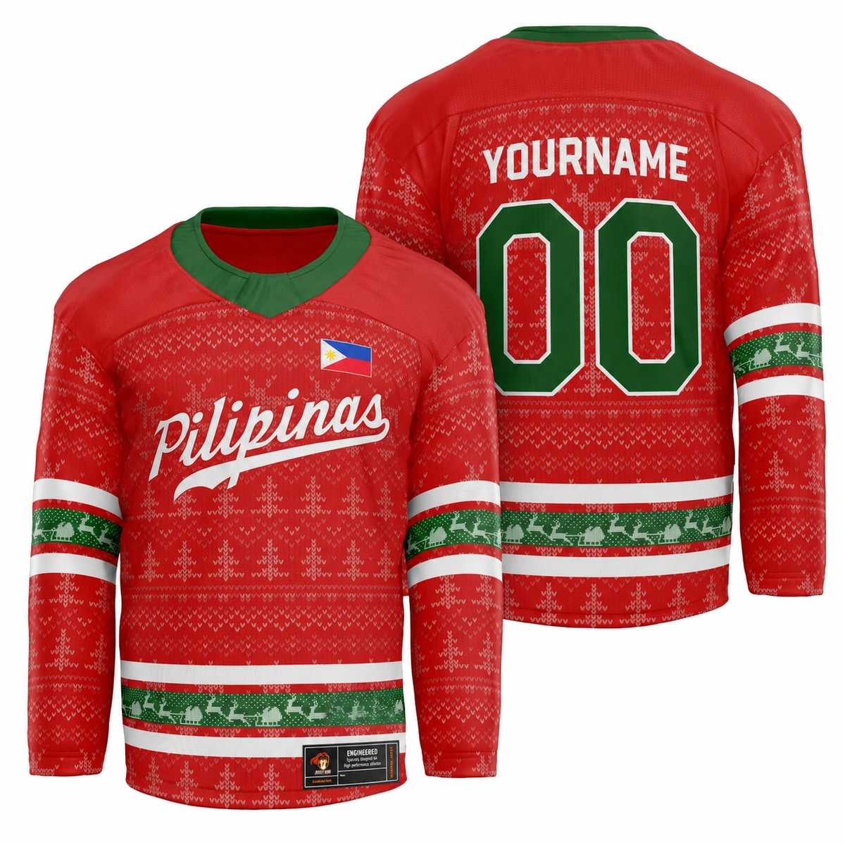 Philippines Christmas Jersey - Custom Hockey Jersey for Festive Cheer