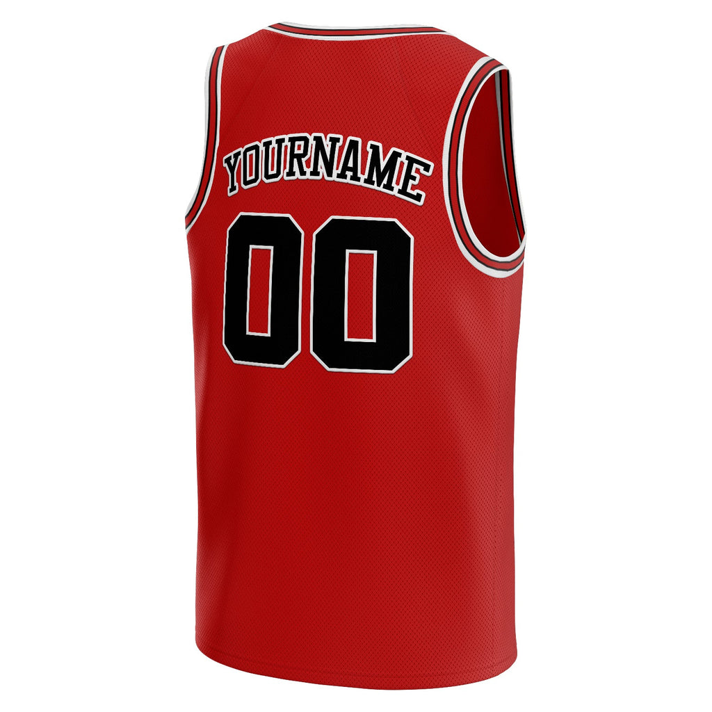 Red Black-White Custom Basketball Jersey