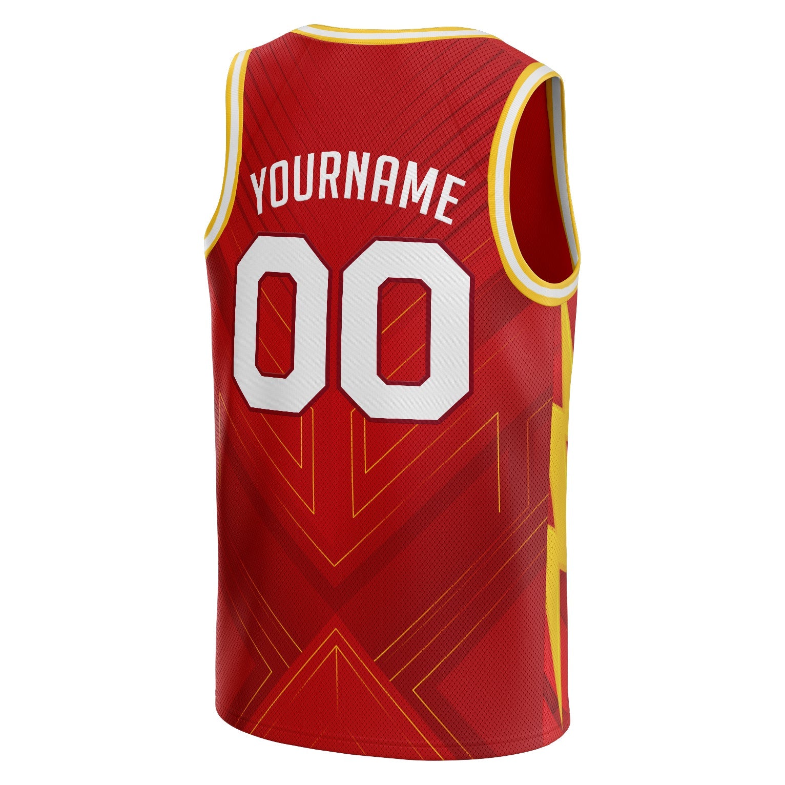 Red White-Yellow Custom Basketball Jersey
