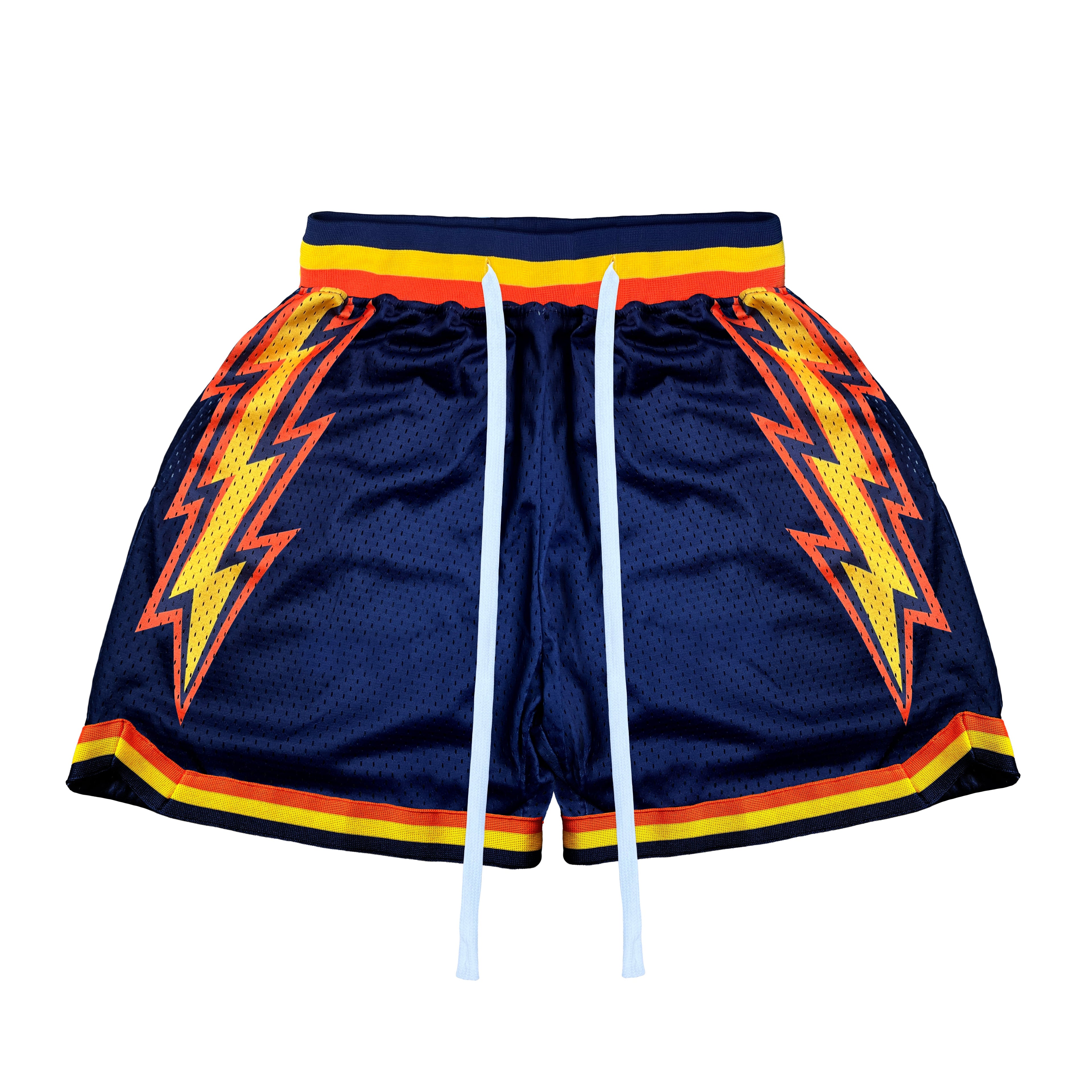 Splash Bolts Navy Blue Basketball Mesh Shorts