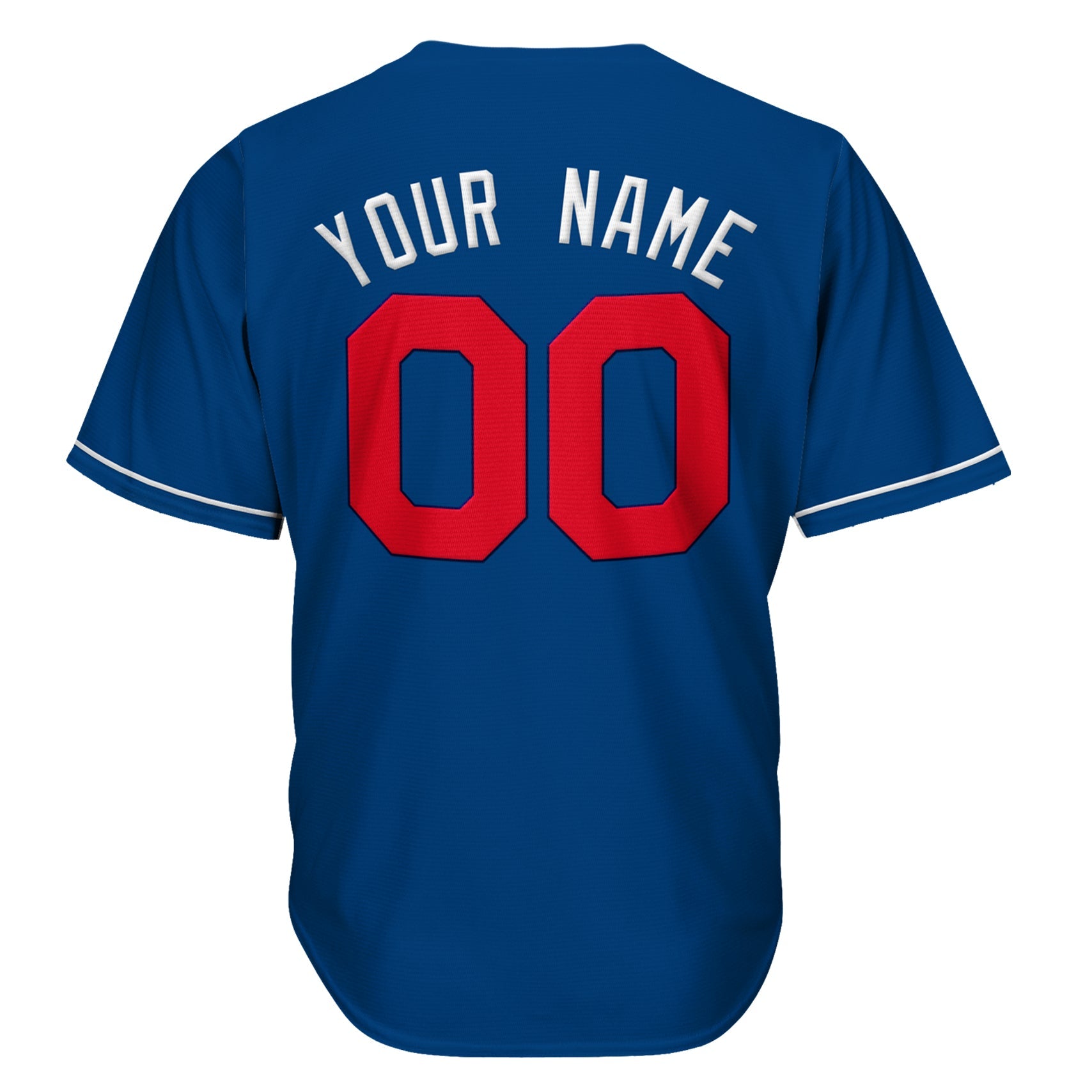 Blue White-Red Custom Baseball Jersey