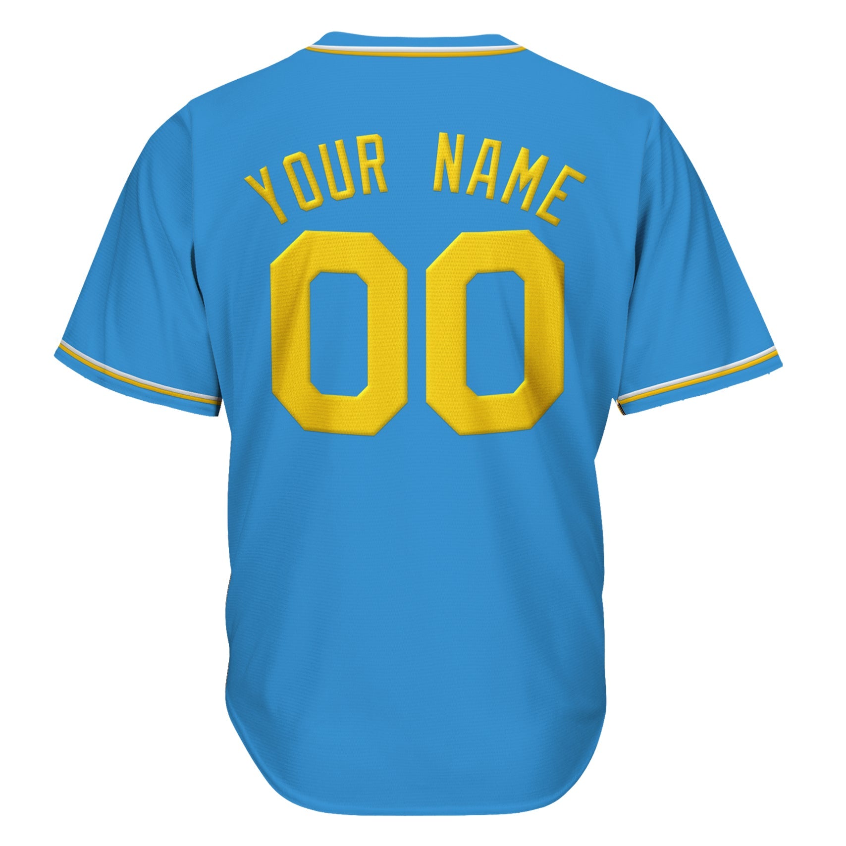 Blue-Yellow Custom Baseball Jersey