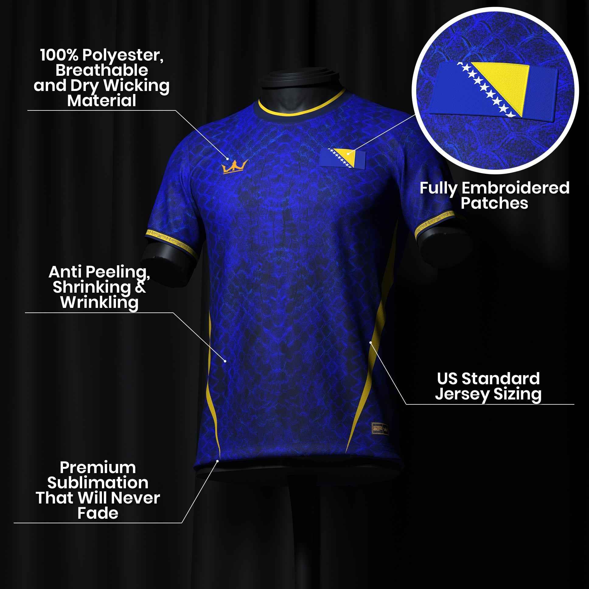 Bosnia Heritage Custom Football Jersey
