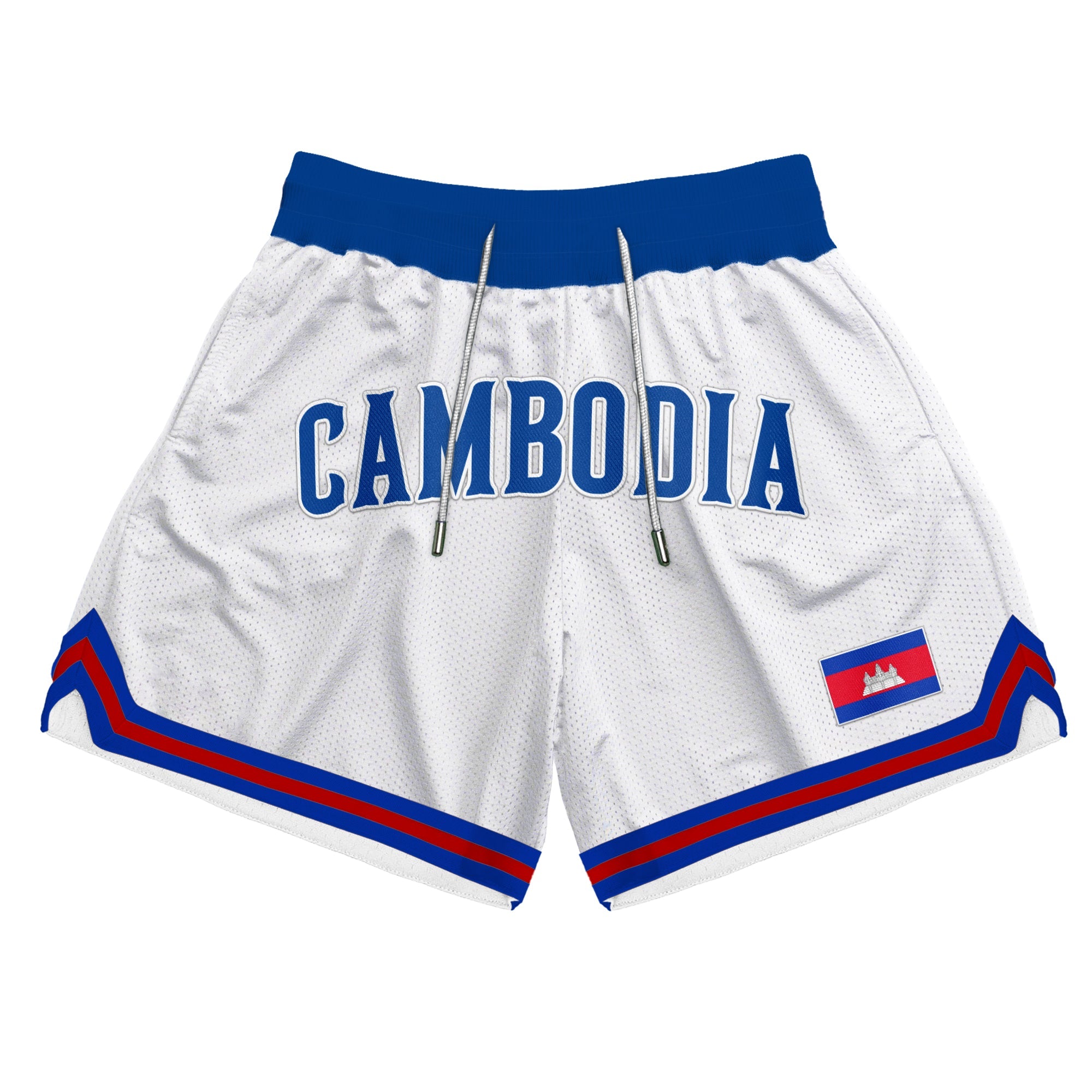 Cambodia White Basketball Shorts