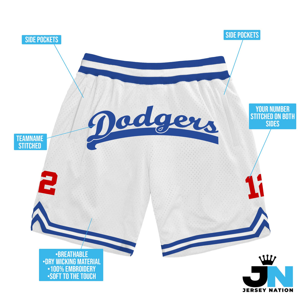 White Blue-Red Custom Basketball Shorts