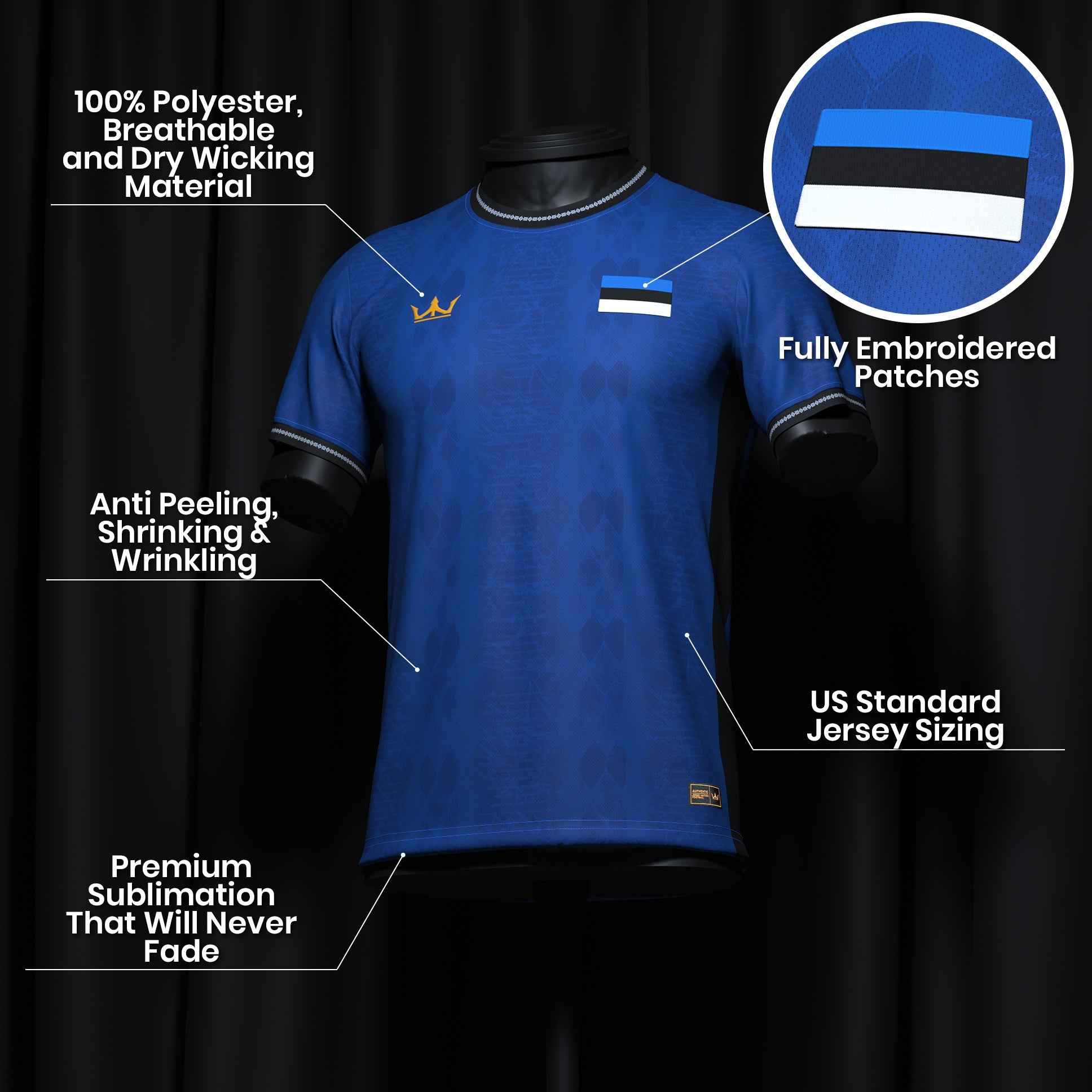 Estonia Heritage Custom Football Jersey