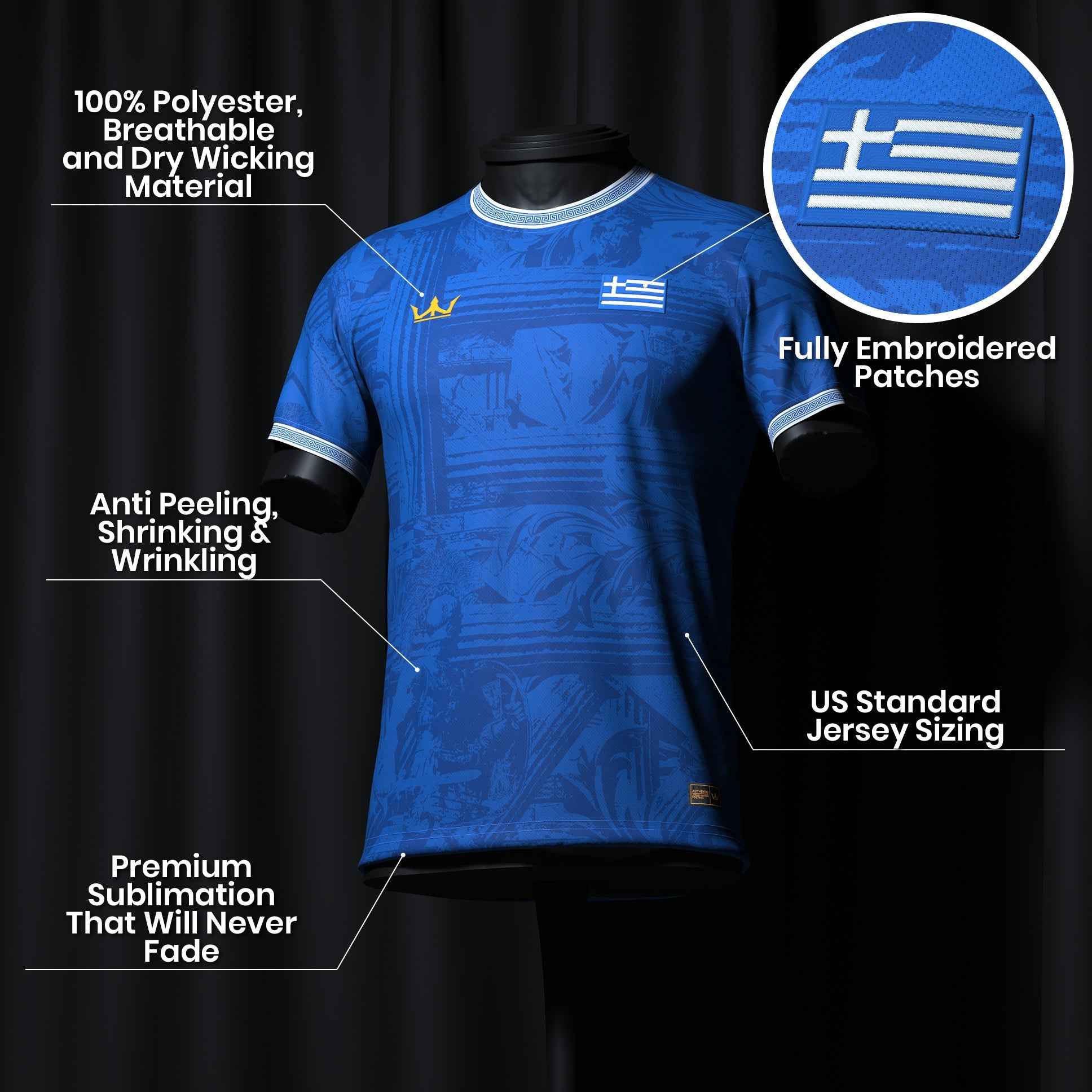 Greece Heritage Custom Football Jersey