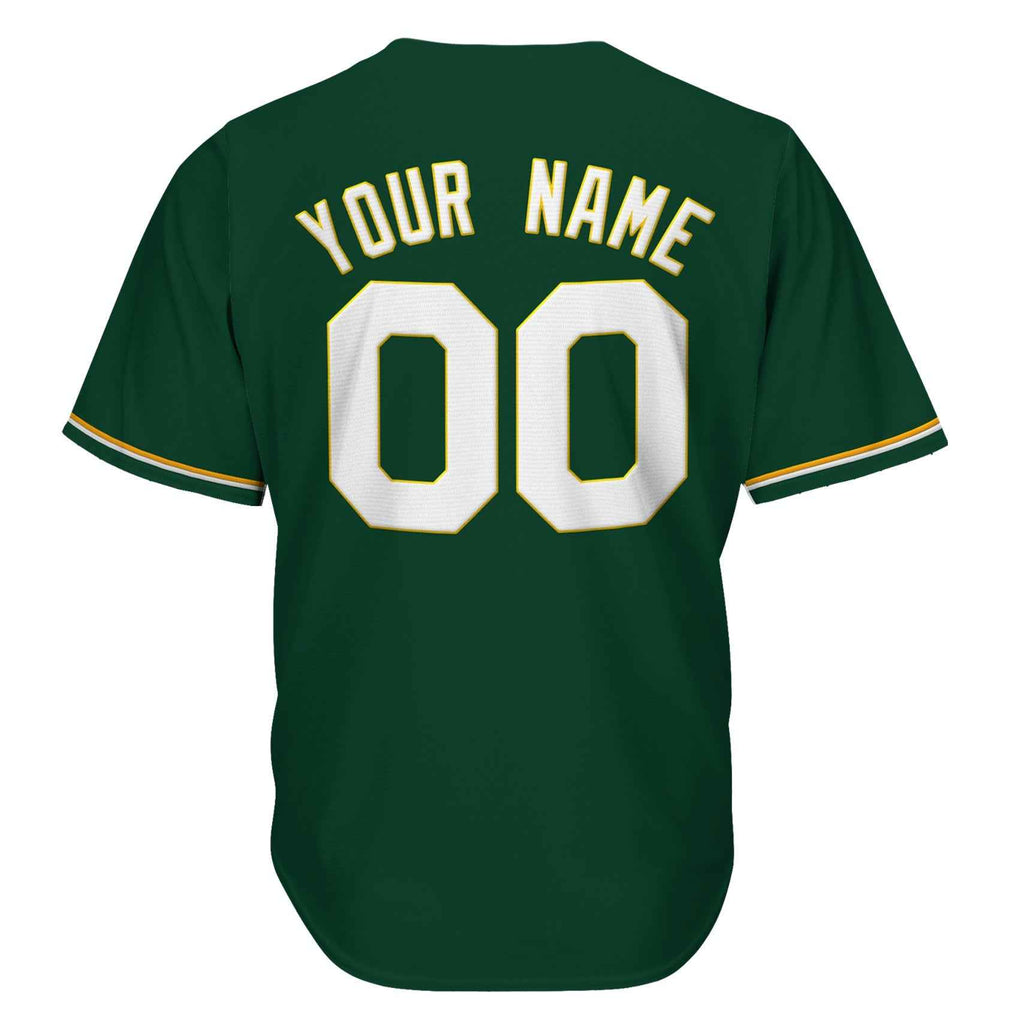 Green White-Yellow Custom Baseball Jersey
