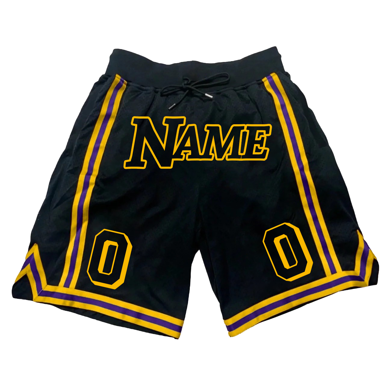 Black Purple-Yellow Custom Basketball shorts