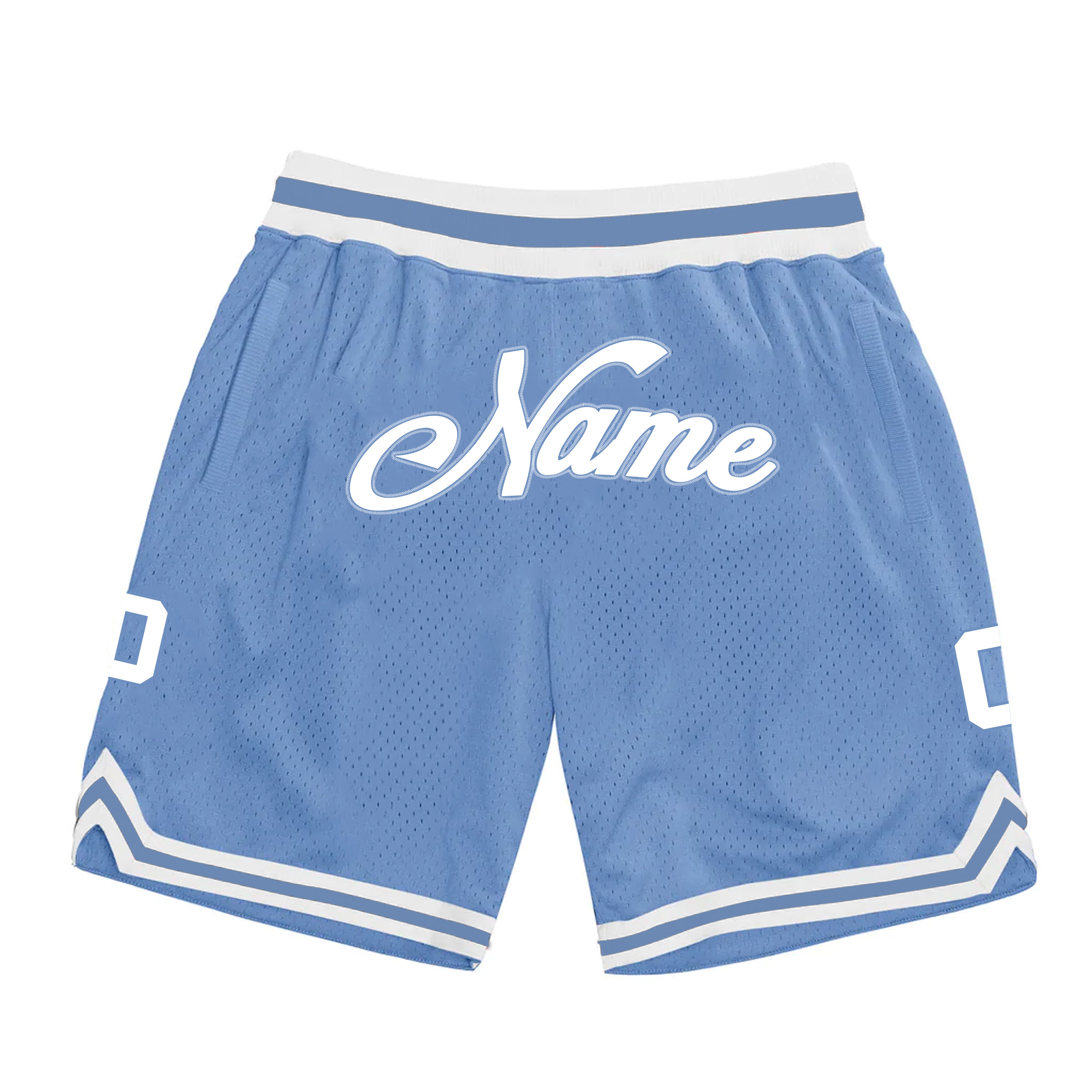Baby Blue-White Custom Basketball Shorts