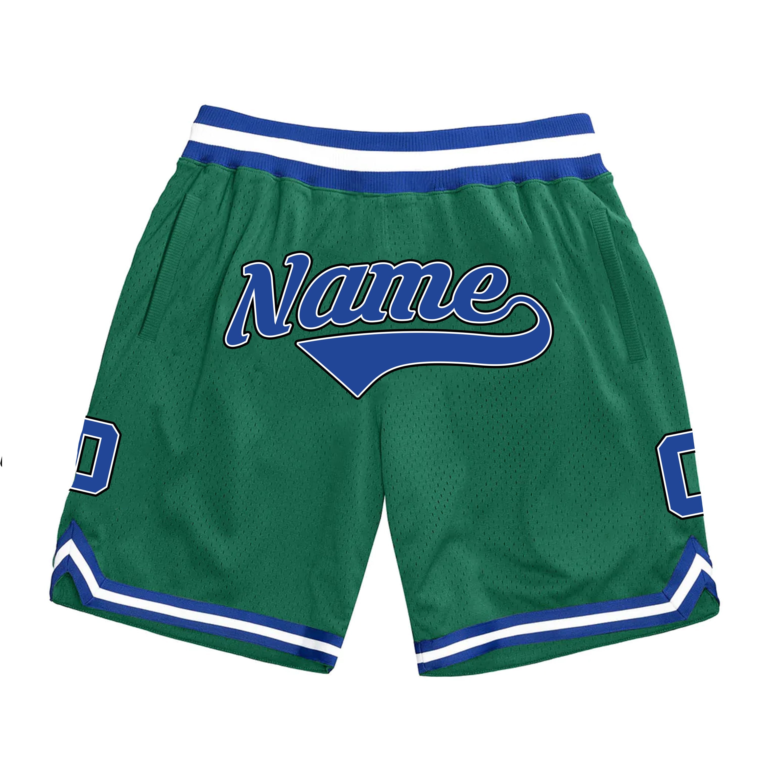 Green Blue-White Custom Basketball Shorts
