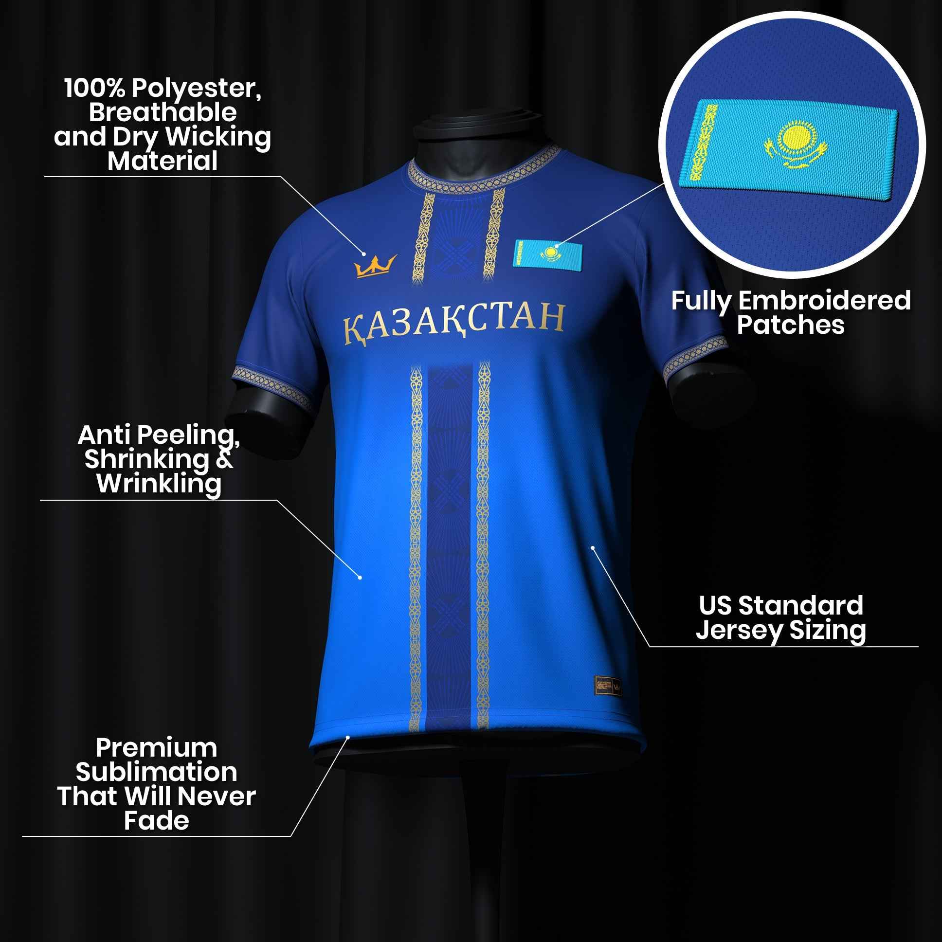 Kazakhstan Heritage Custom Football Jersey
