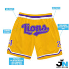 Yellow Purple-White Custom Basketball Shorts