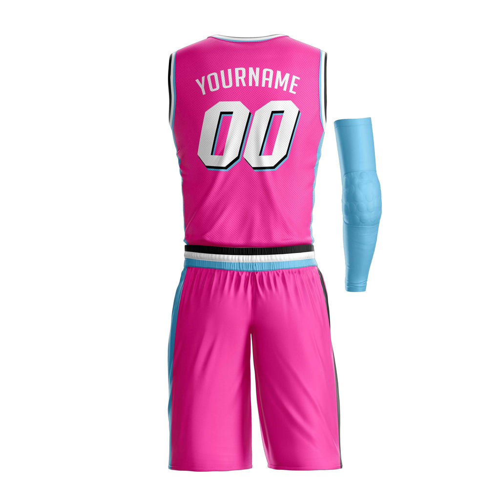 Pink City Black Custom Basketball Team Uniform Set