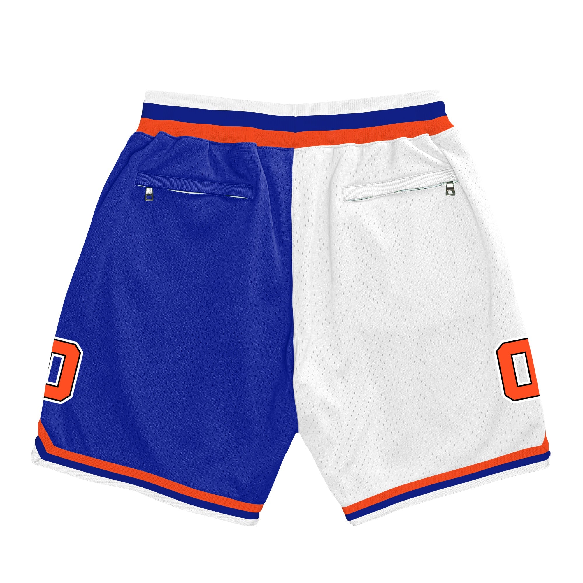 Orange Blue-White Custom Basketball Shorts