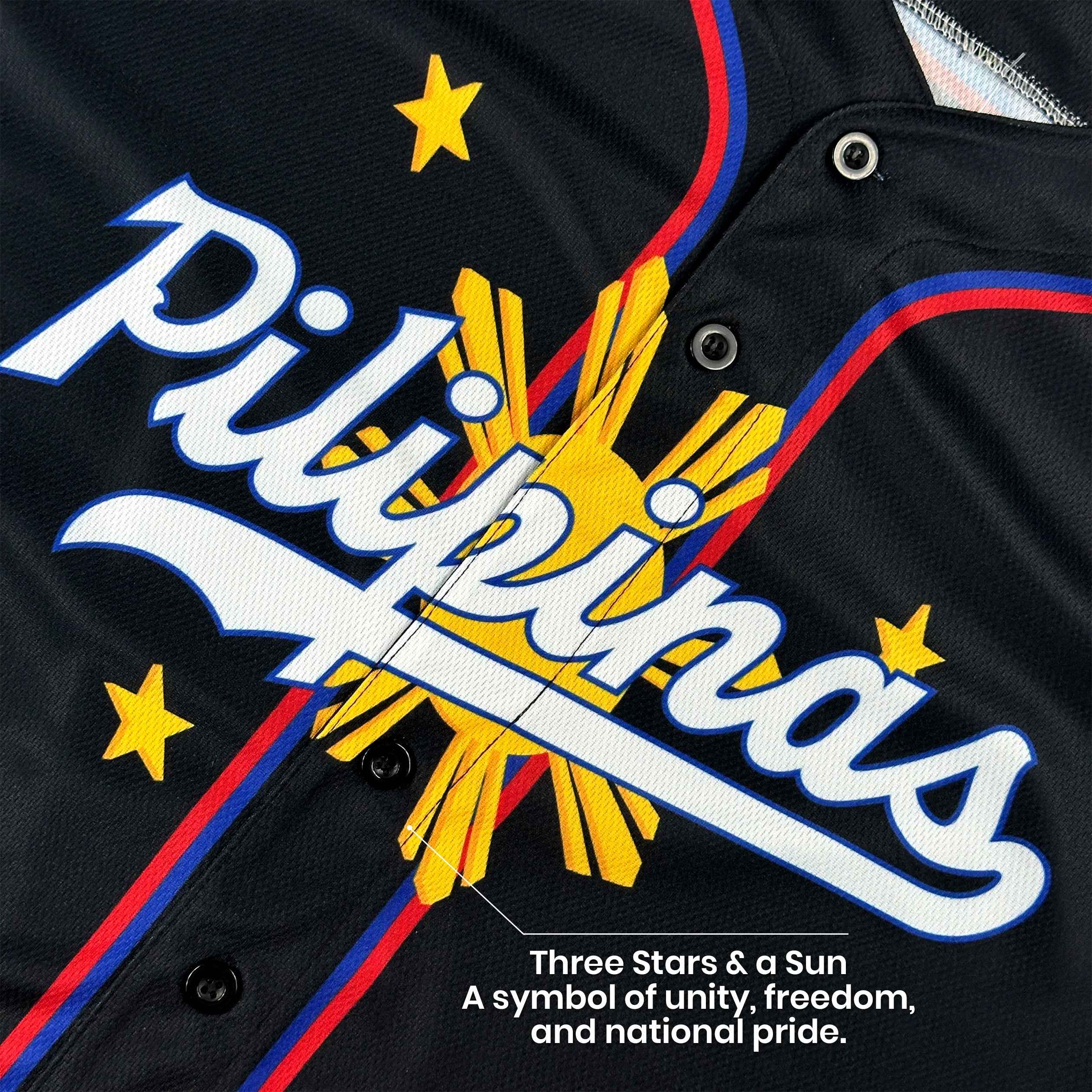 Philippines 'Three Stars & a Sun' Baseball Jersey