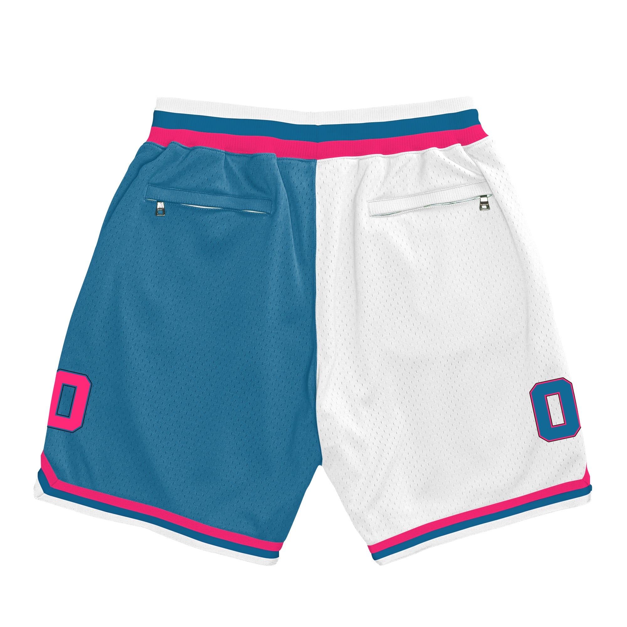Pink Blue-White Custom Basketball Shorts