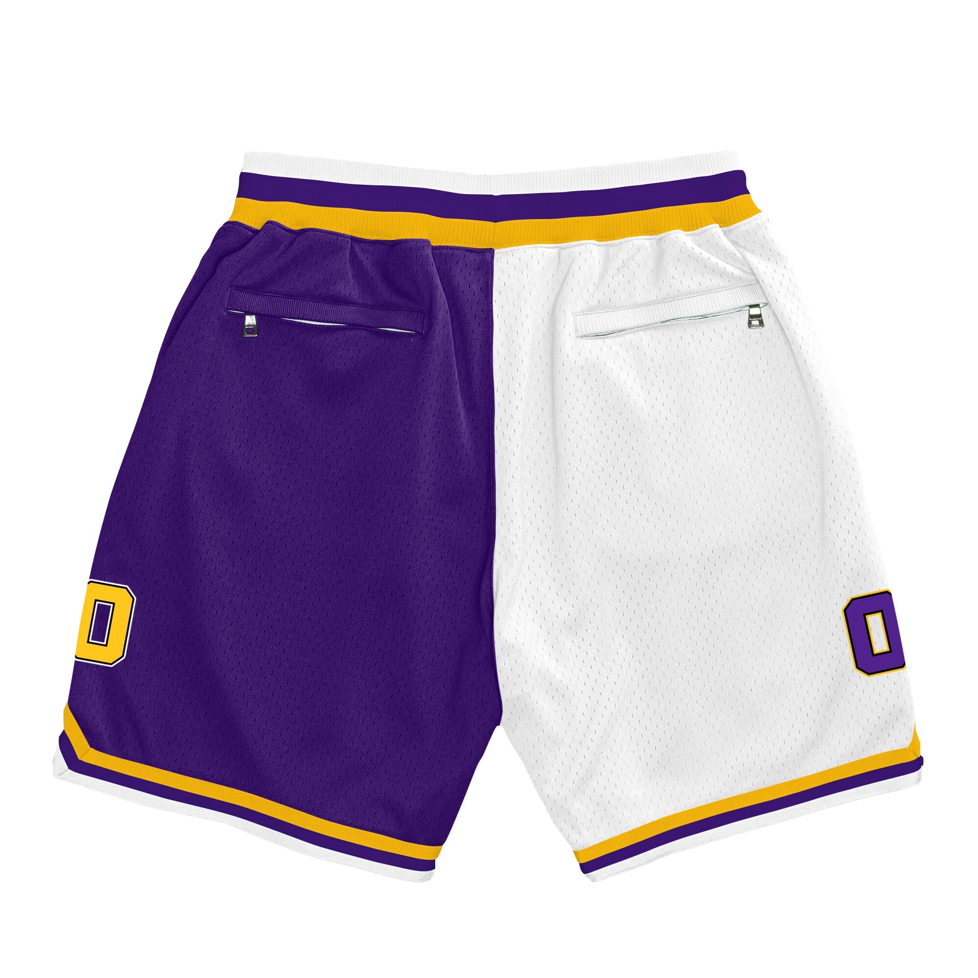 Yellow Purple-White Custom Basketball Shorts