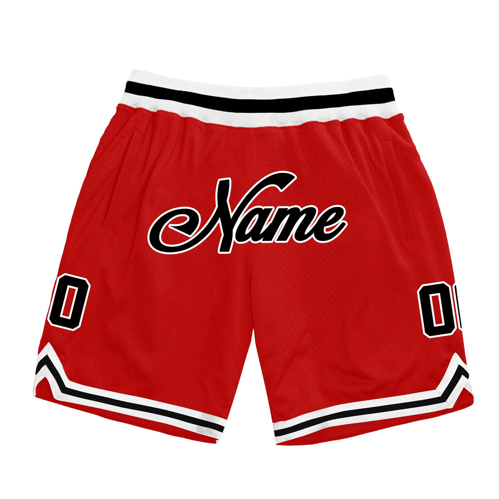 Red Black-White Custom Basketball Shorts