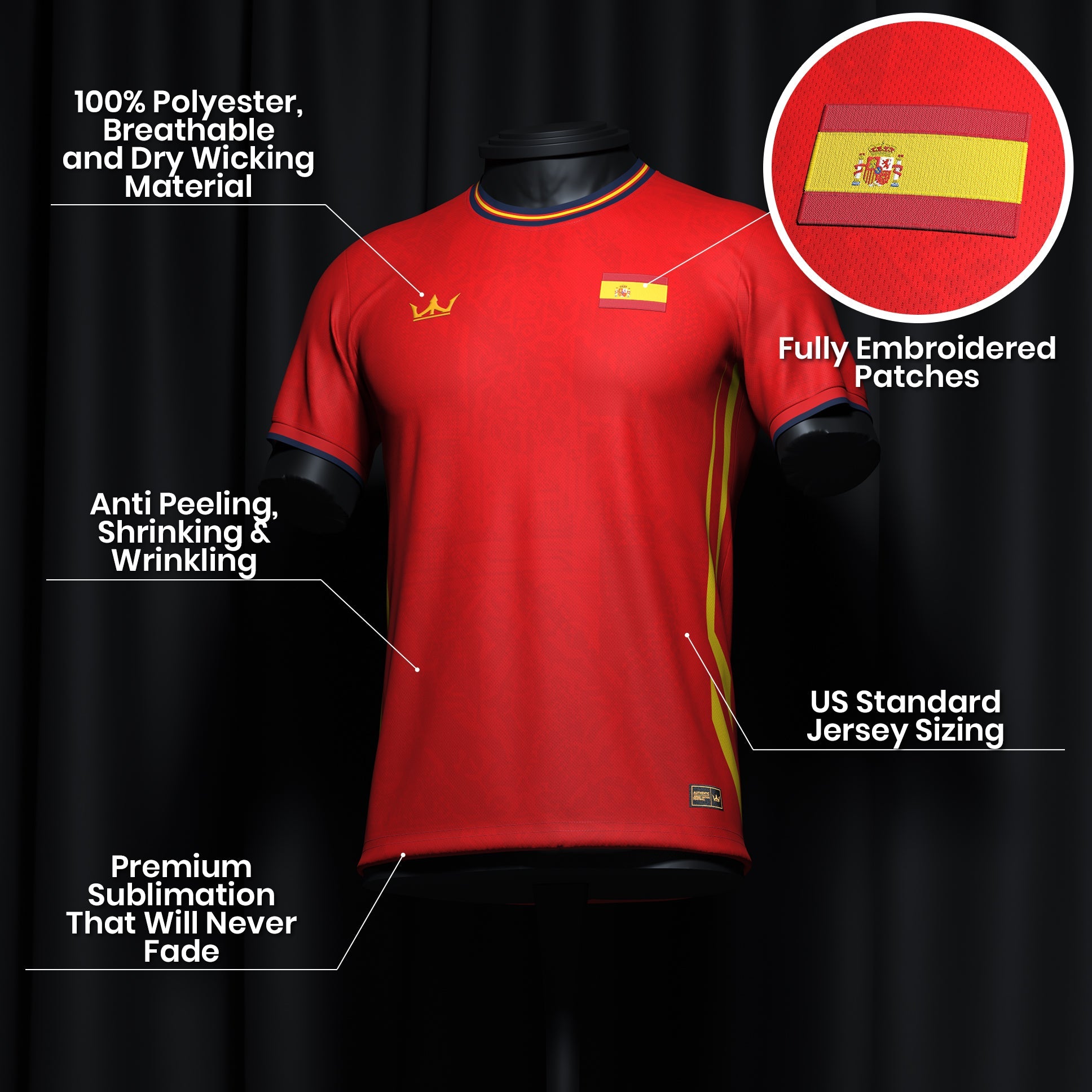 Spain Heritage Custom Football Jersey