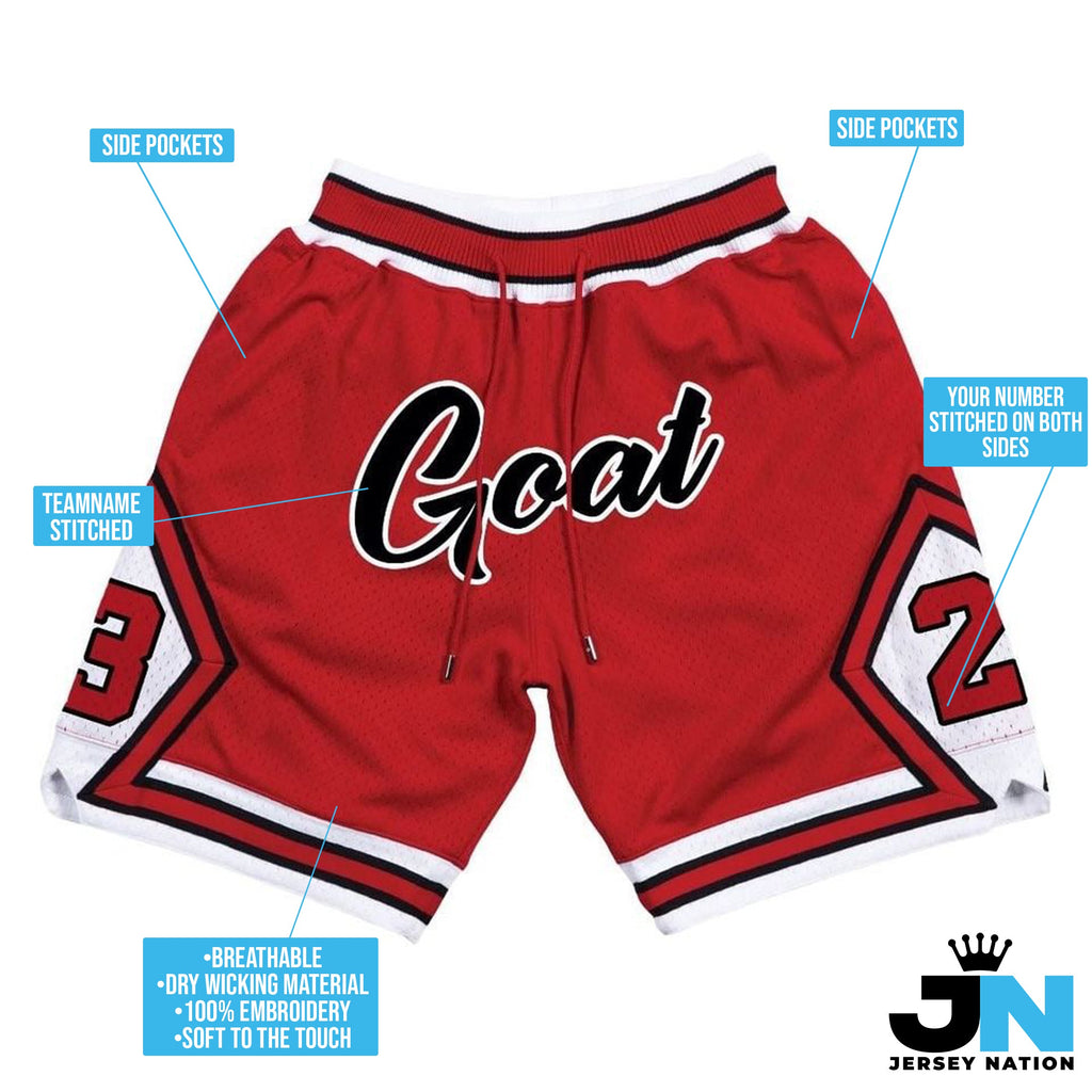 Red Black-White Custom Basketball Shorts