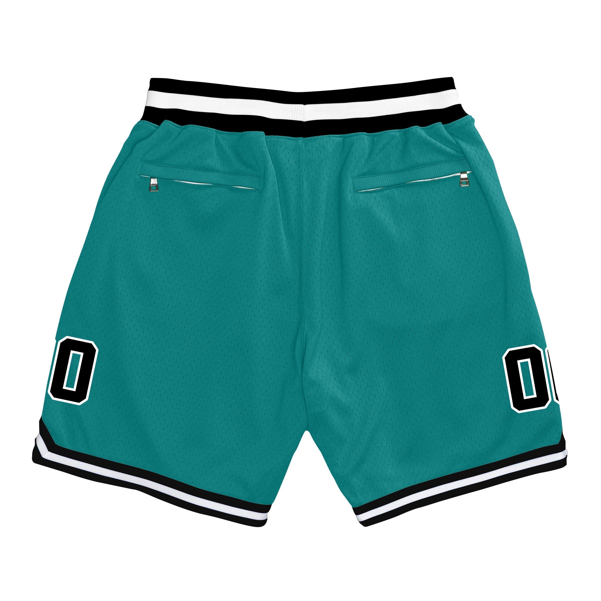 Teal Black-White Custom Basketball Shorts