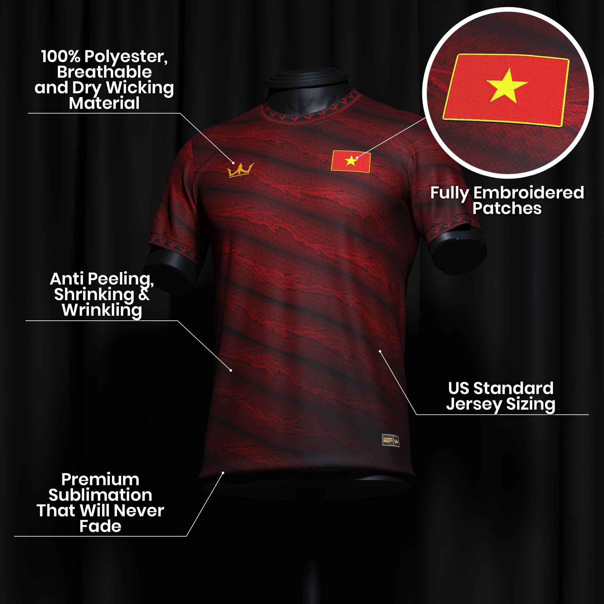 Vietnam Heritage Custom Football Jersey
