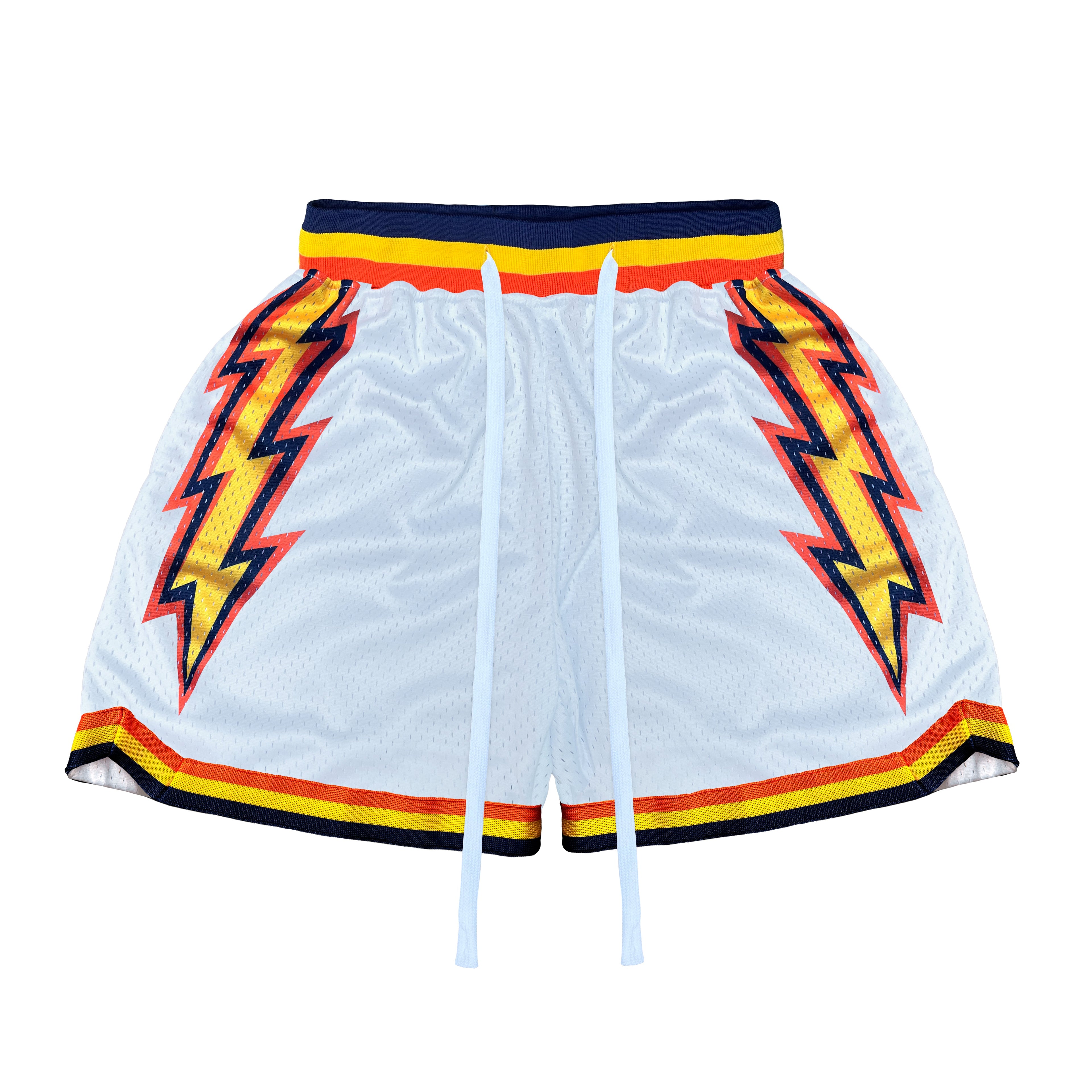 Splash Bolts White Basketball Mesh Shorts