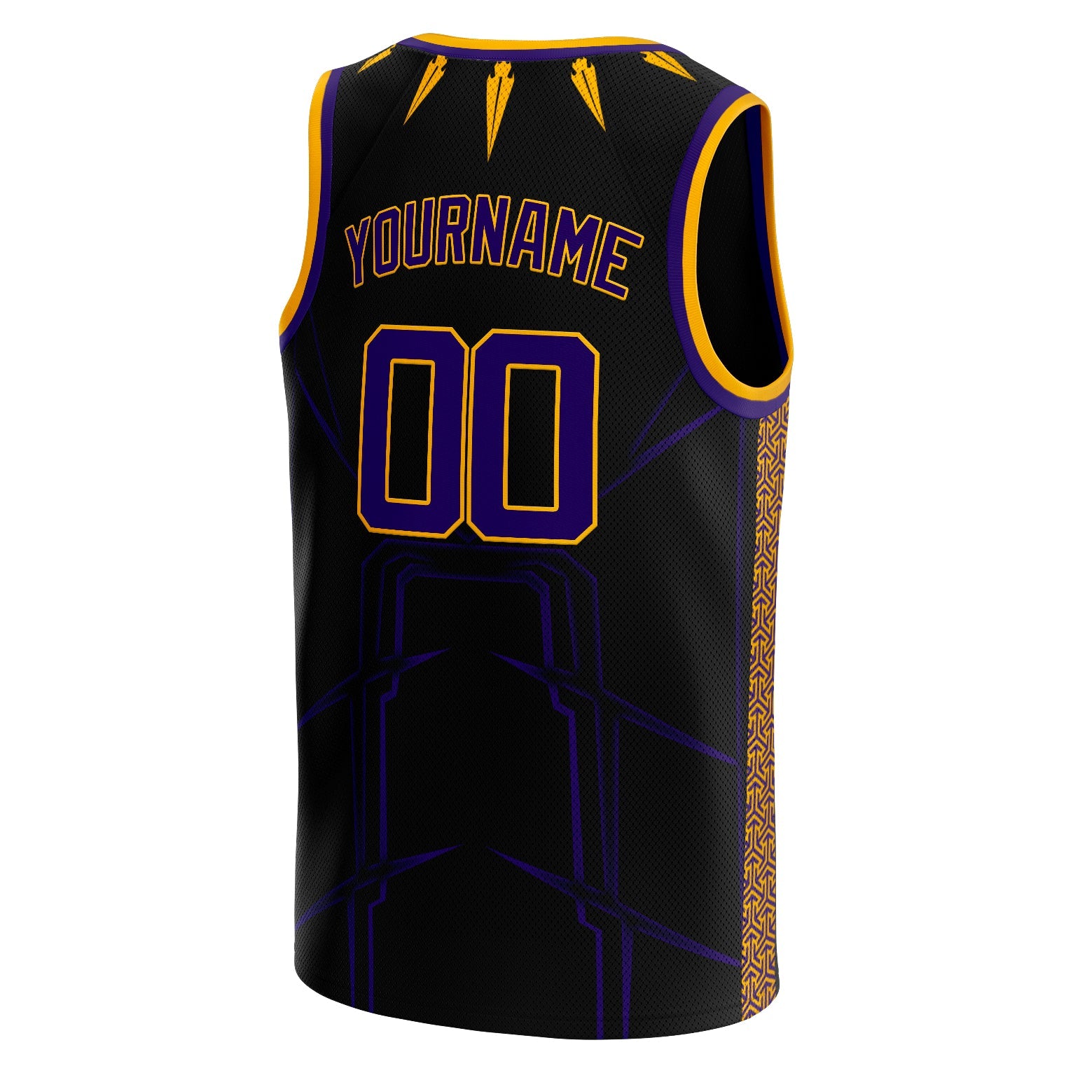 Black Purple-Gold Custom Basketball Jersey