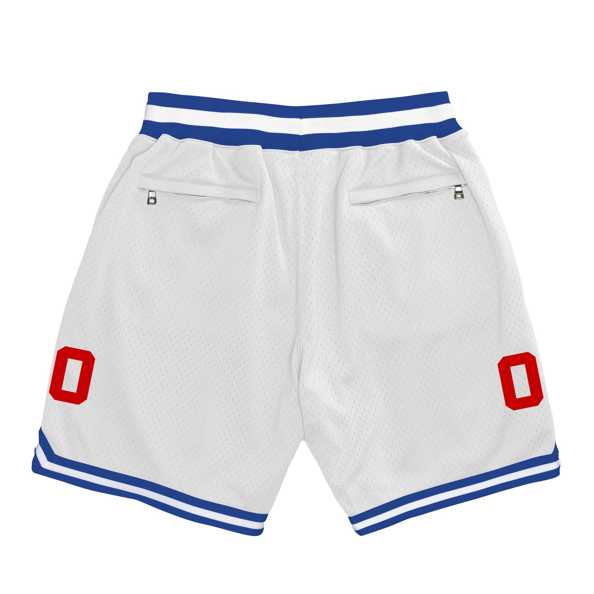 White Blue-Red Custom Basketball Shorts