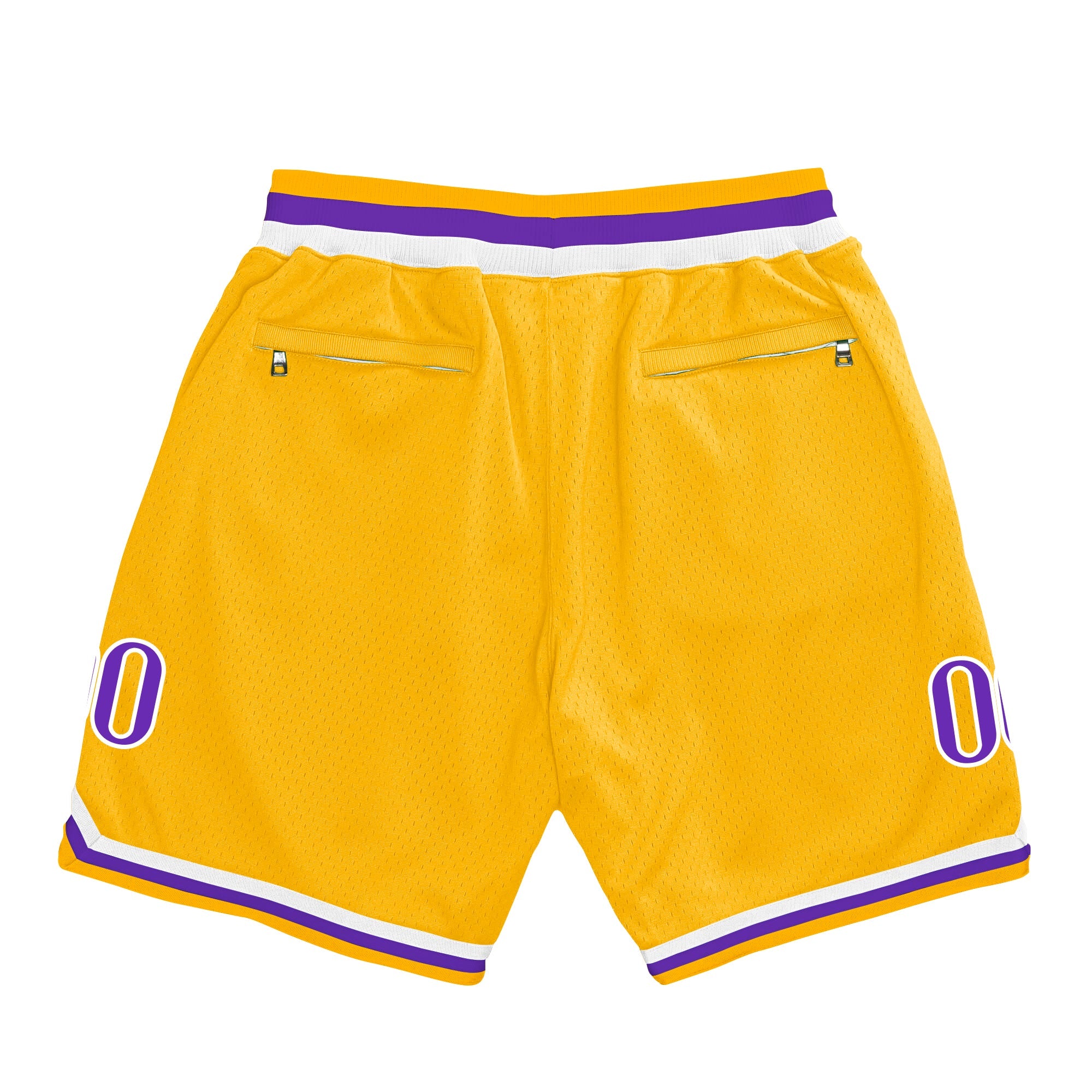 Yellow Purple-White Custom Basketball Shorts
