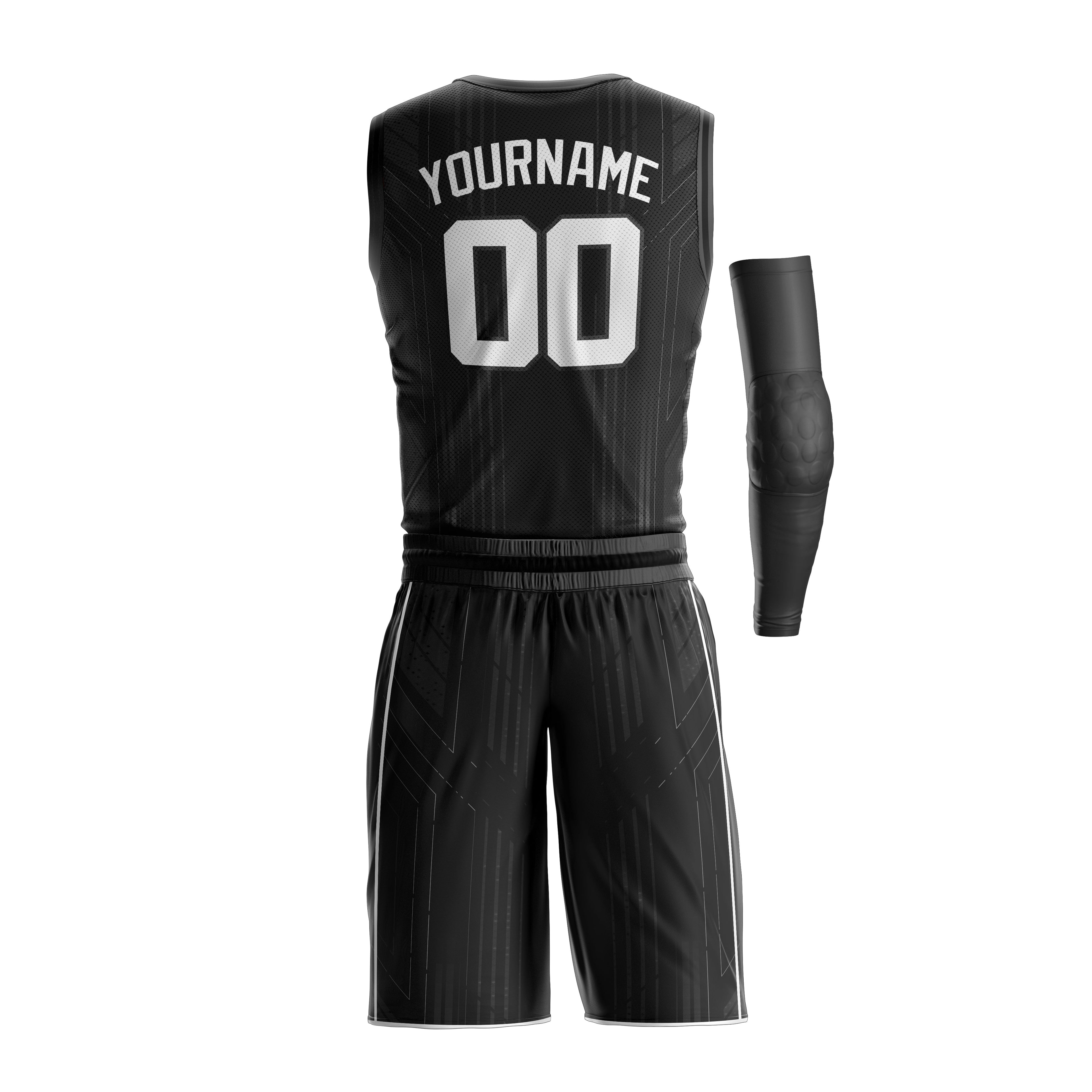 Midnight Black Custom Basketball Team Uniform Set
