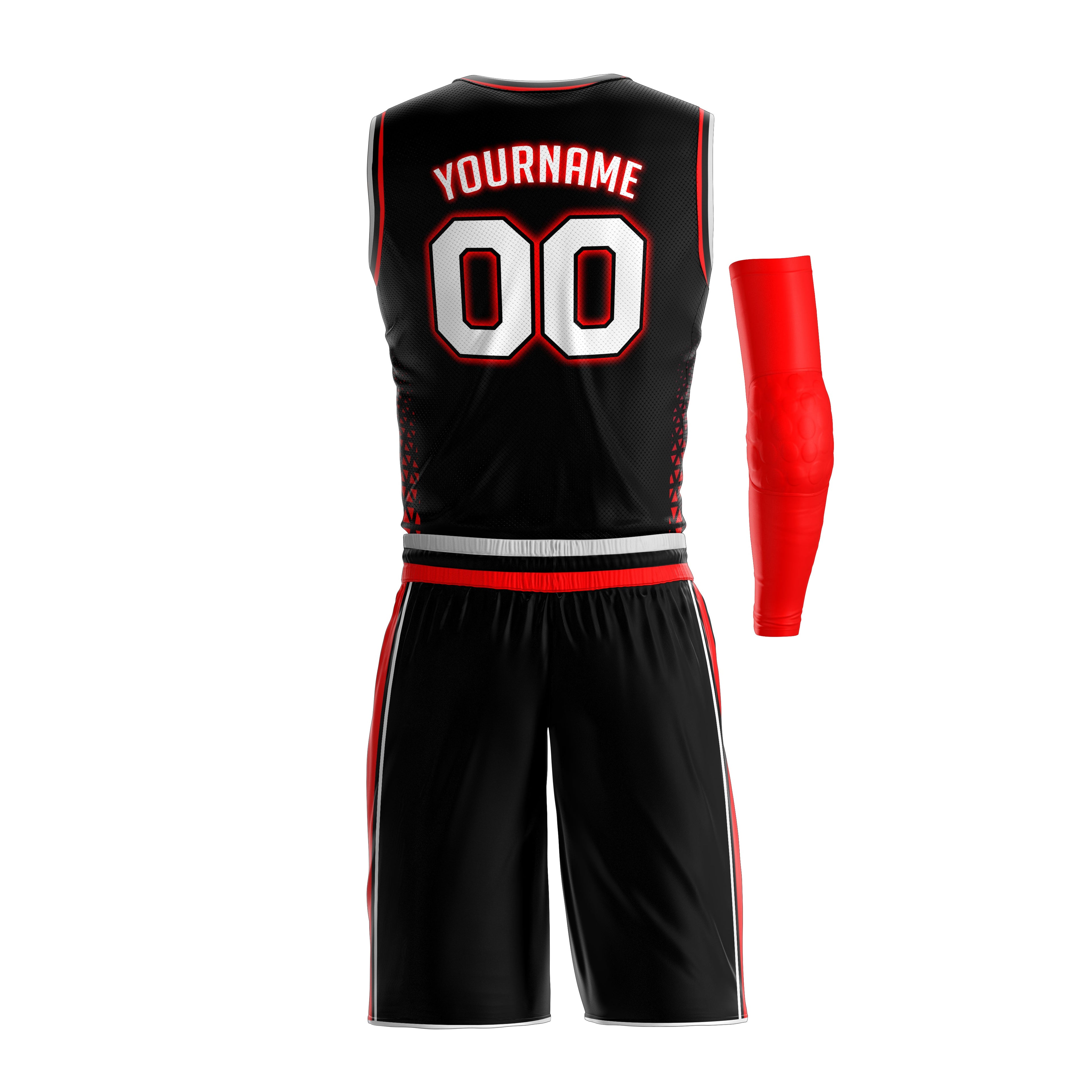 Black-Red Custom Basketball Team Uniform Set