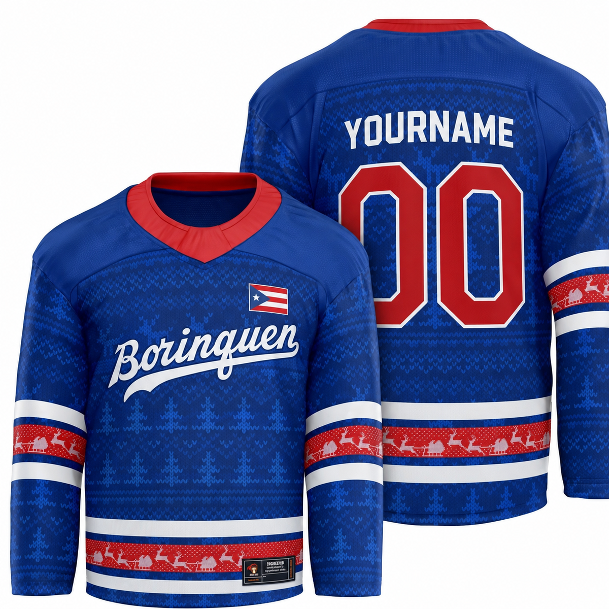 Puerto Rico Christmas Jersey - Custom Hockey Jersey for Festive Cheer