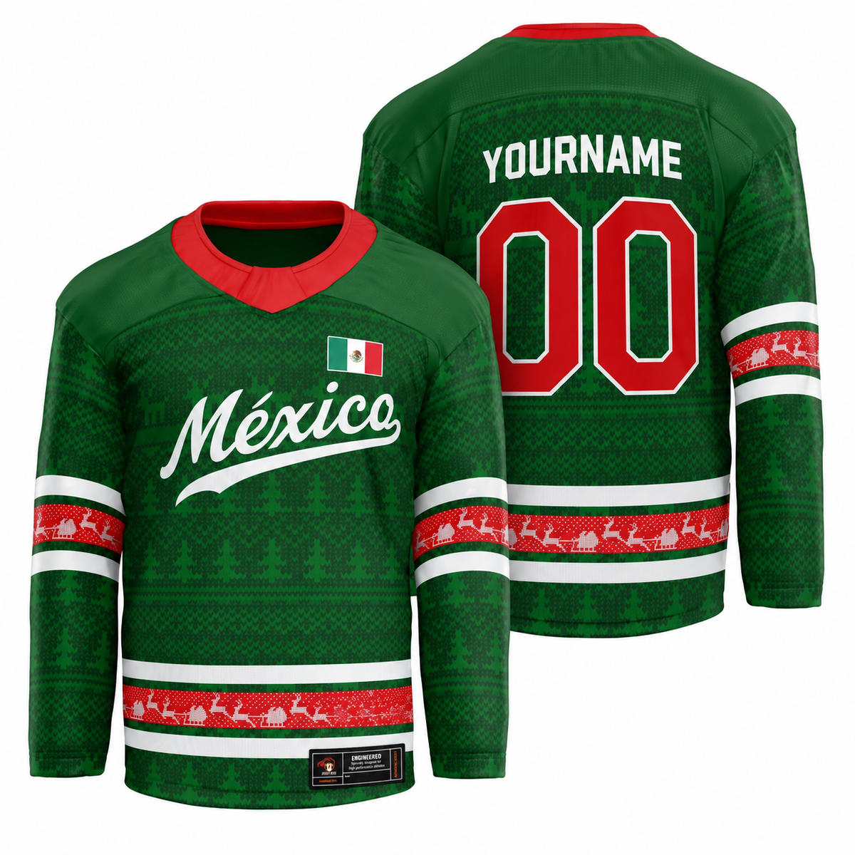 Mexico Christmas Custom Hockey Jersey