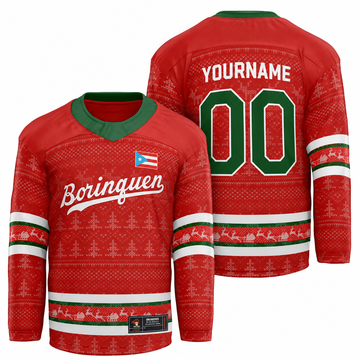 Puerto Rico Christmas Jersey - Custom Hockey Jersey for Festive Cheer