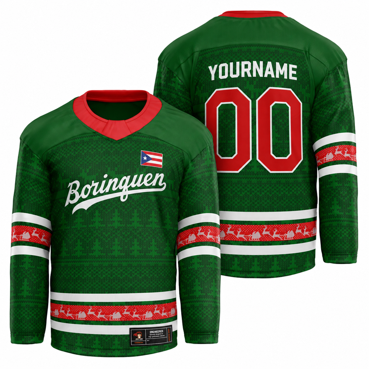 Puerto Rico Christmas Jersey - Custom Hockey Jersey for Festive Cheer