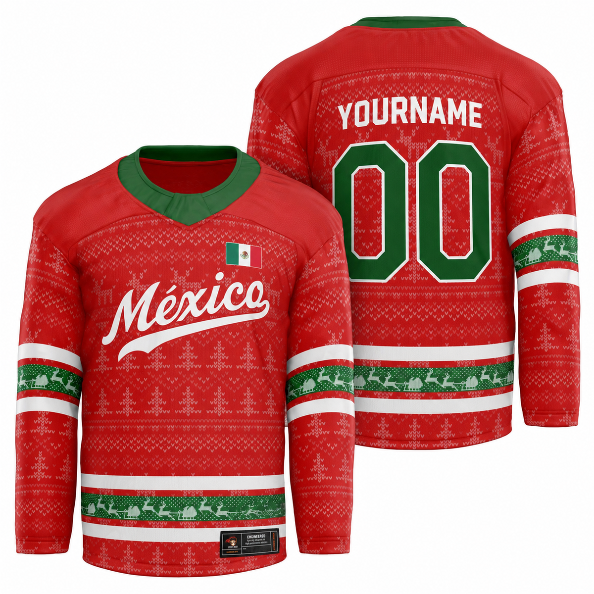 Mexico Christmas Custom Hockey Jersey