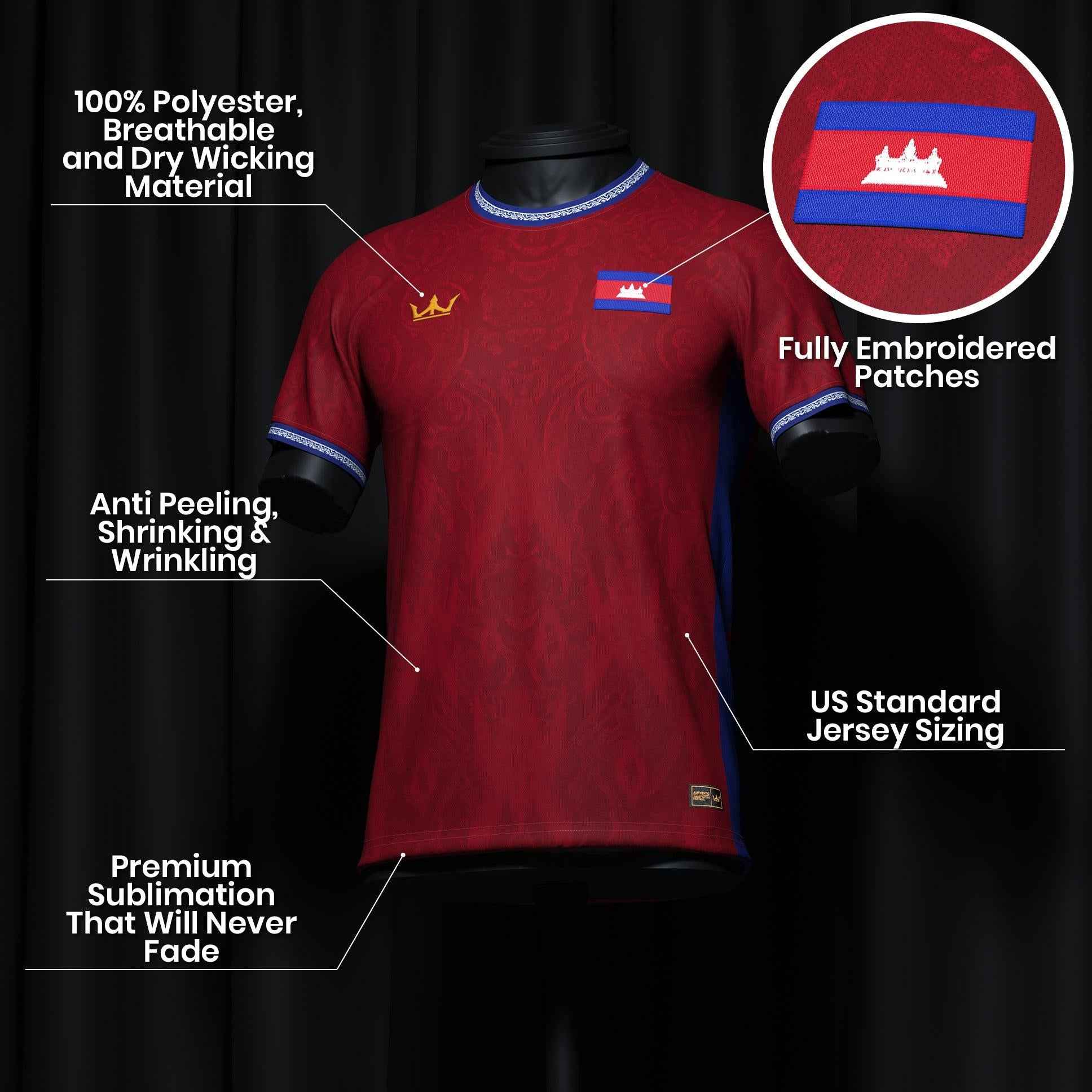 Custom Cambodia Heritage Custom Football Jersey