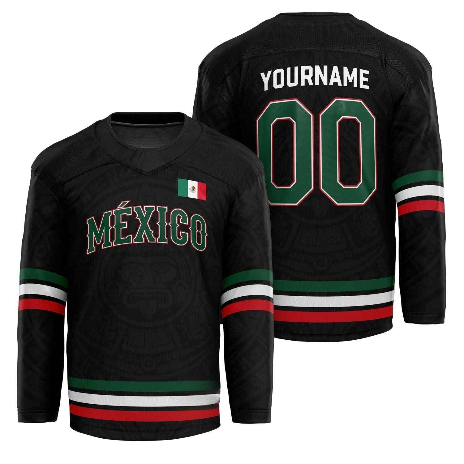 Custom Mexico Heritage Custom Hockey Jersey