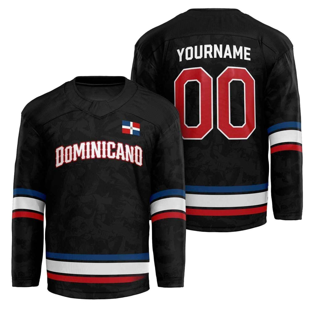 Custom Dominican Republic Heritage Custom Hockey Jersey