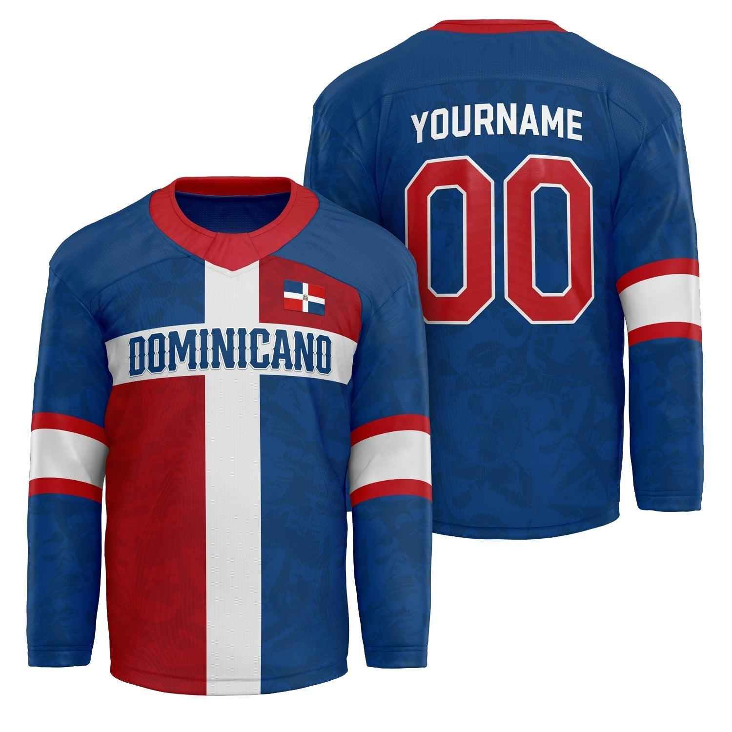 Custom Dominican Republic Heritage Custom Hockey Jersey