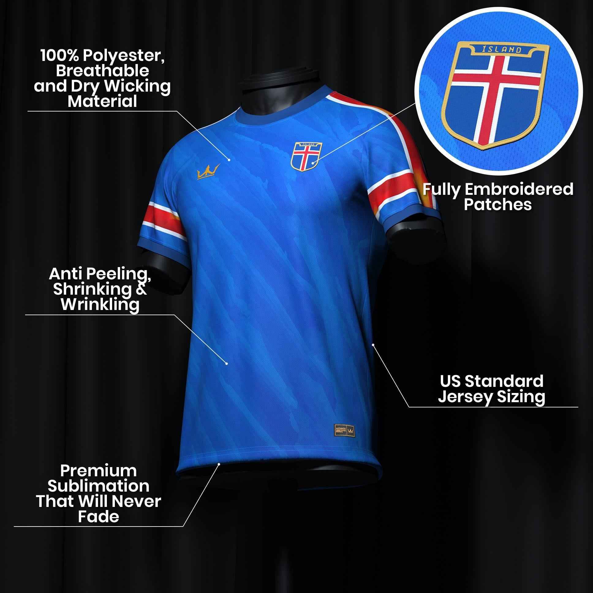 Custom Iceland Heritage Custom Football Jersey