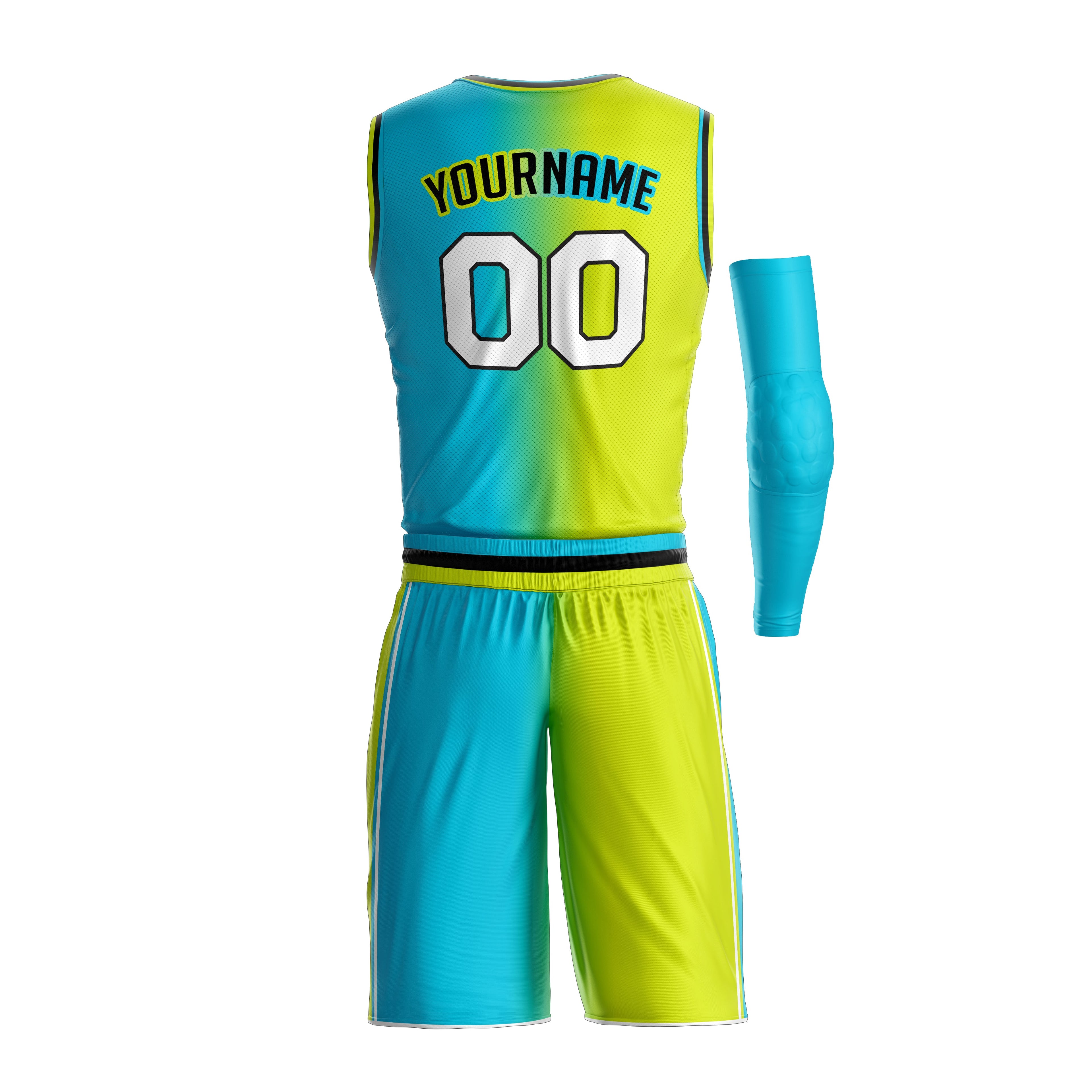 Green-Blue Custom Basketball Team Uniform Set