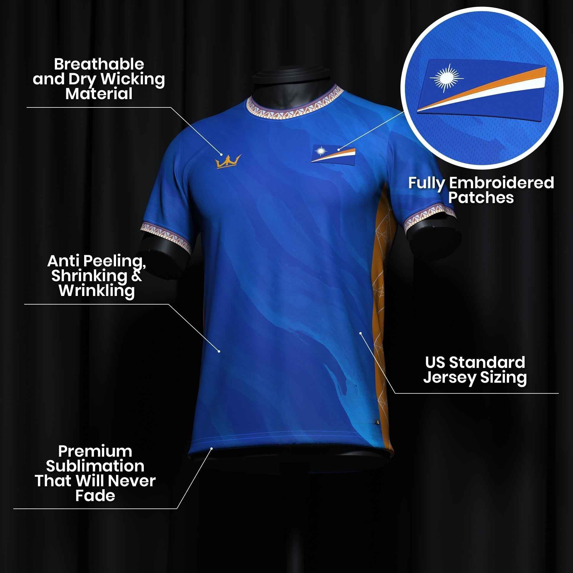Marshall Islands Heritage Custom Football Jersey