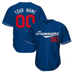 Blue White-Red Custom Baseball Jersey
