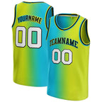 Green-Blue Custom Basketball Jersey