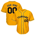 Yellow-Black Custom Baseball Jersey