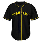 Black-Yellow Custom Baseball Jersey